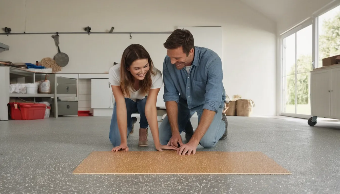 A homeowner reviewing floor coating options with a local provider